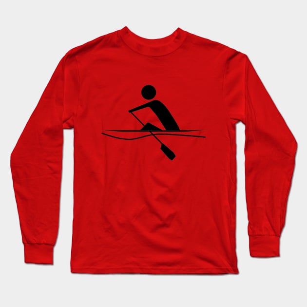 Sculling Single - B&W Long Sleeve T-Shirt by HRA Spirit Store